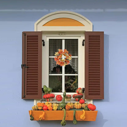 2pcs 9.8" Candle Rings Artificial Flower Wreath Autumn Harvest Maple Leaf with Ginkgo Fall Thanksgiving Table Centerpiece Front Door Harvest Festival Home Decor