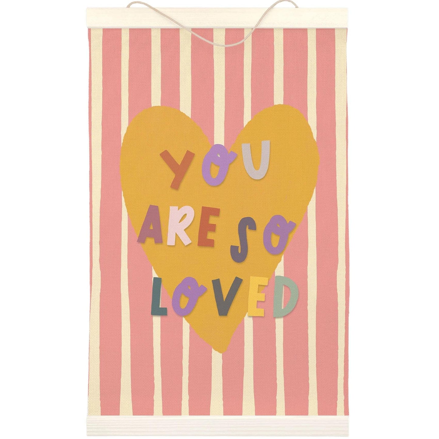 LKETW Pink Inspirational Girl Nursery Poster Hanger Frame 12x16 Inch, Positive Affirmations Wall Art Posters for Classroom, You Are So Loved Hanging Banner Decor for Kids Toddler Girls Room Bedroom