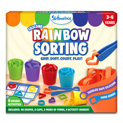 Skillmatics Silicone Rainbow Sorting Game - Learning & Educational Toy, Sorting, Counting & Sequencing Skills, Gift for Toddlers & Preschoolers Ages 3, 4, 5, 6