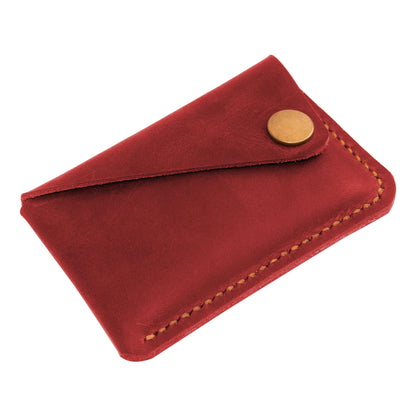Turbosnail Leather Card Holder, Credit Card Wallet, Front Pocket Wallet, Slim Wallet, Cardholder Wallet, Credit Card Holder, Minimalist Wallet, Fathers Day Gift (Red)