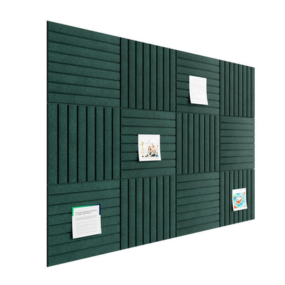 Baysola Stripe Felt Bulletin Board Panels 48 x 36 Inch Self Adhesive Wall Tiles Cork Board Alternative for Office Classroom Photos Notes 12 Pack