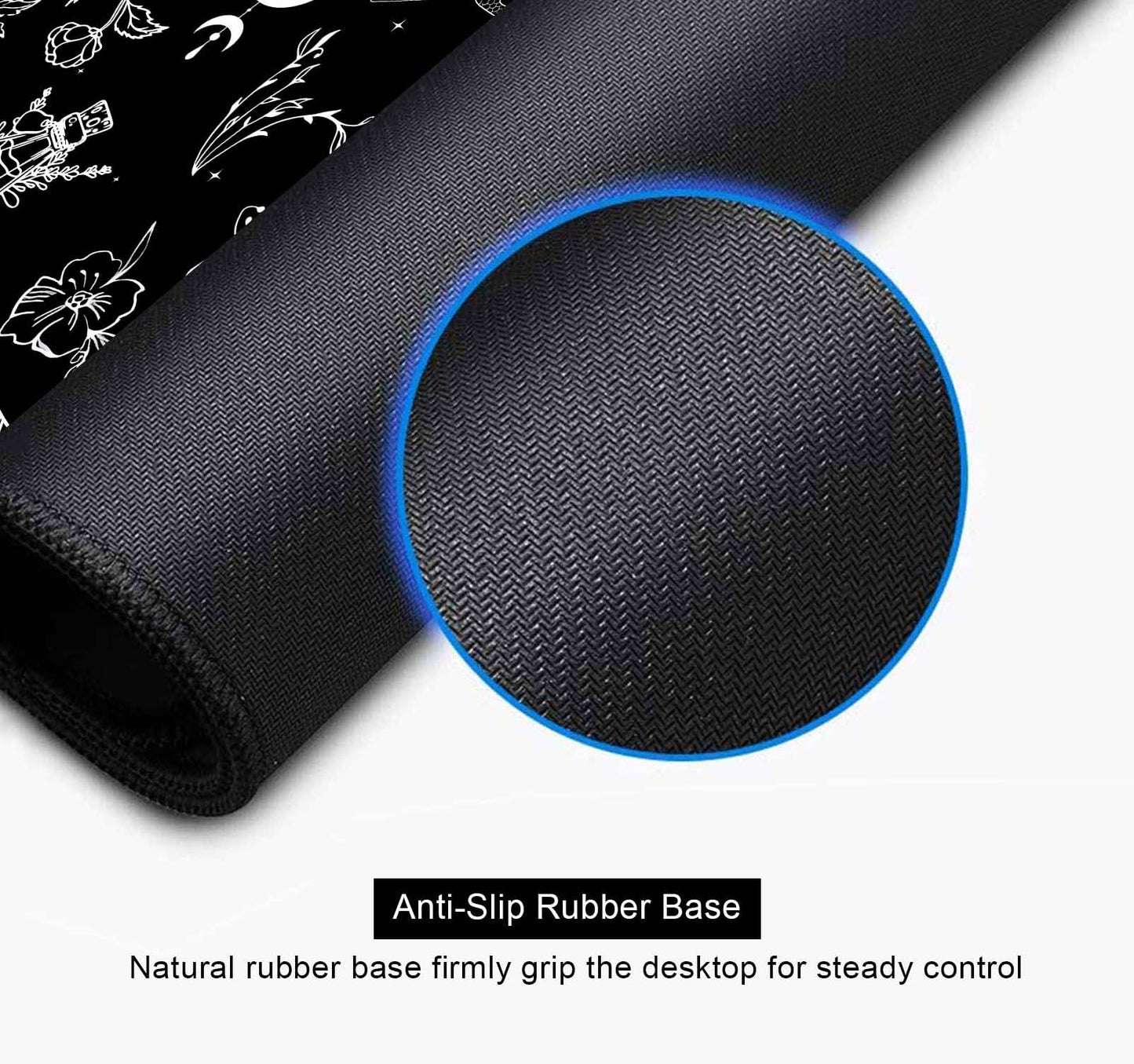 SXCKANG Goth Desk Mat, Black Occult Large Gaming Mouse Pad, Halloween Witchy Celestial Mushroom XXL Mousepad, Office Desk Decor Accessories Gifts