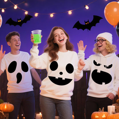 Ahuimeius 6 Pack Halloween Ghost Eyes for Crafts Decor Kit - Large Spooky Ghost Face Decals Stickers Adhesive Felt for Indoor Halloween Decorations, DIY Cute Spooky Face Costume Decor