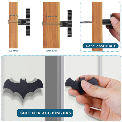 Gothvanity Gothic Bat Cabinet Knobs 8 Pack - Black Gothic Decor Handles for Kitchen Cabinet, Drawer, Dresser & Cupboard, Wooden 2.6x1.3 Inches