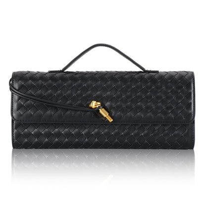 TYJONX Pu Leather Woven Purse For Women,Evening Clutch Purses for Women,Woven Bag with Metal Turn Lock for Party,Wedding