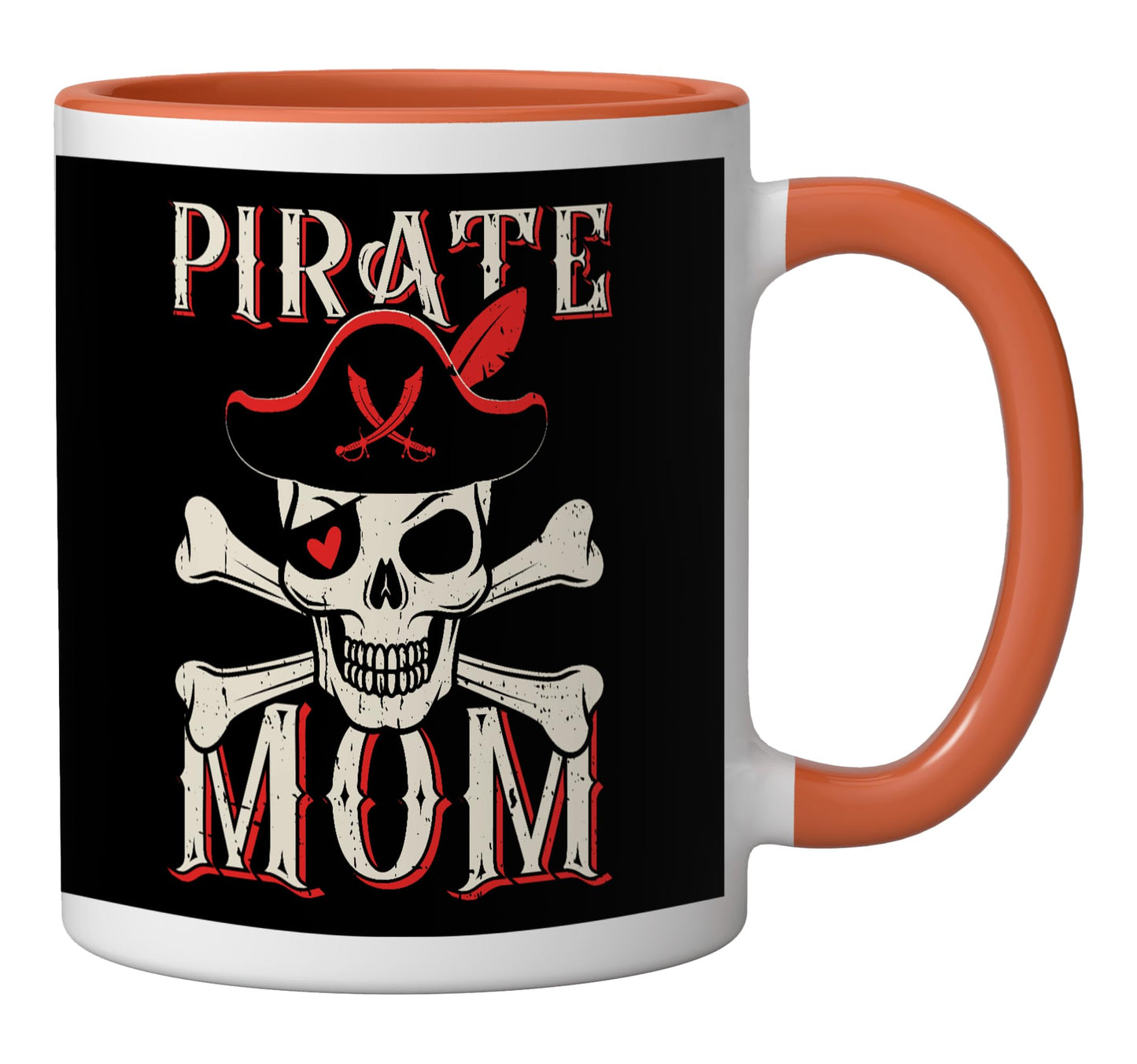 This Is My Pirate Costume Halloween Pirate Mom Ceramic Mug, Orange/White