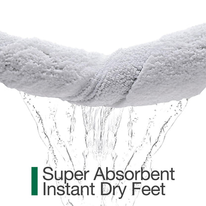 LUMI Bathroom Rugs Non Slip with Rubber Backing, Extra Soft Plush Microfiber Bath Rug Absorbent, Machine Washable Bath Mat Quick Dry for Tub, Shower, Hotel, White, 24"x43"