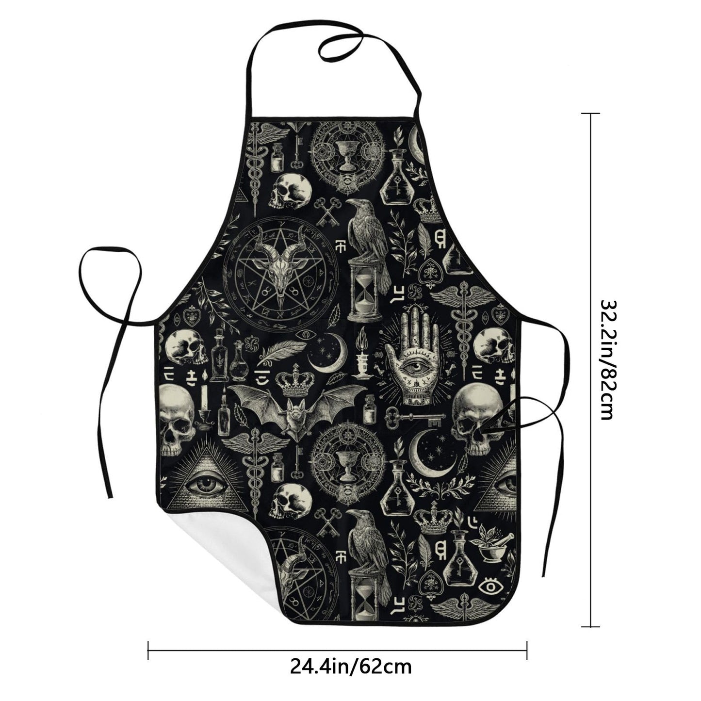 Worltoldb Gothic Apron for Women Men with Pockets Waterproof Kitchen Chef Apron for Cooking,BBQ Baking,Gardening,Crafting