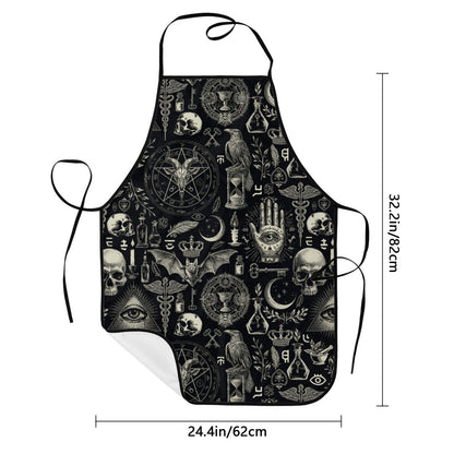 Worltoldb Gothic Apron for Women Men with Pockets Waterproof Kitchen Chef Apron for Cooking,BBQ Baking,Gardening,Crafting