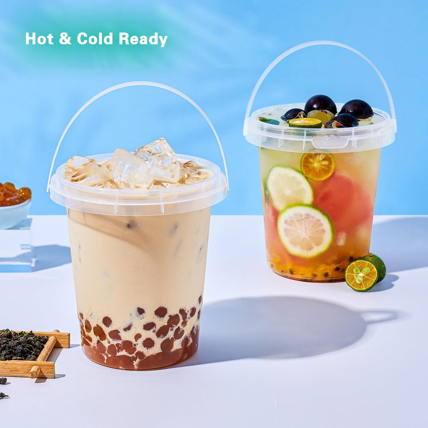 30Set 34oz Drink Buckets with Lids and Straws, Plastic Cups with Lids Straw