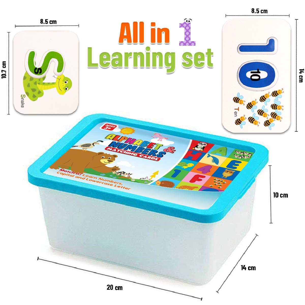CozyBomB™ Toddler Alphabet Flash Cards - Preschool Activities Learning Montessori Toys ABC Wooden Letters Jigsaw Numbers Alphabets Puzzles Flashcards for Age 2 3 4 Years Old Educational for Kids Baby