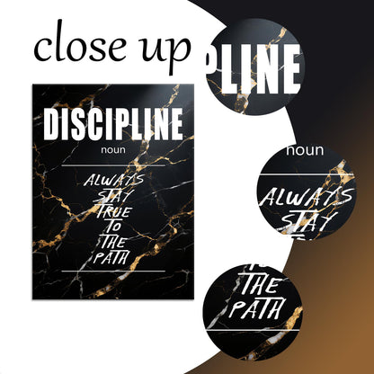YSPCSUN Inspirational Wall Decor Discipline Always Stay True To The Path Canvas Prints Framed Motivational Office Signs Positive Mindset Artwork For Bedroom Living Room Entrepreneur 24x18 Inch Art