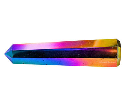 Amazing Gemstone Titanium Aura Quartz Crystal Towers - Natural Healing Crystal Point Obelisk for Reiki Healing and Crystal Grid (3" to 4" INCH)