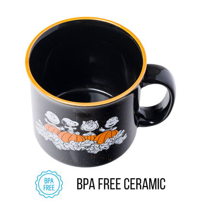 Silver Buffalo Peanuts Halloween Costumes Featuring Charlie Brown, Snoopy, Woodstock, Lucy, and Linus Ceramic Camper Mug, 20 Ounces