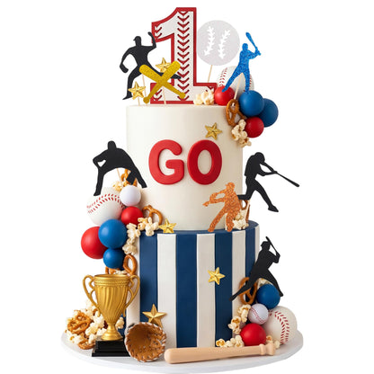 39Pcs Baseball Cake Topper Baseball Birthday Cake Decorations Sports Theme Cake Decorations for Birthday Party Supplies ﻿