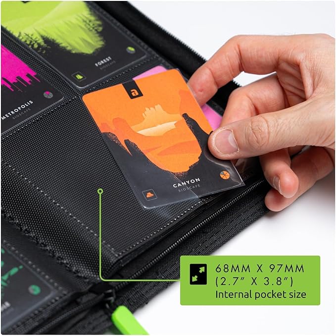 Vault X 4 Pocket Zip Binder, 160 Cards, Exo-Tec Material, 20 Side-Loading Pages (Yellow)