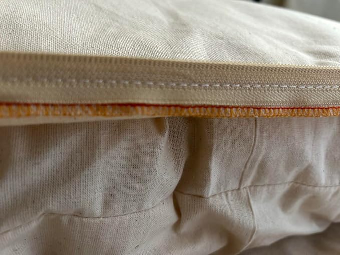 Natural Cotton Canvas Dog Bed – Raw Cotton Filled Pet Cushion Insert, Breathable Eco-Friendly Dog Mattress, Durable Washable Cover with Zipper (Natural, Medium 42"x29"x4")