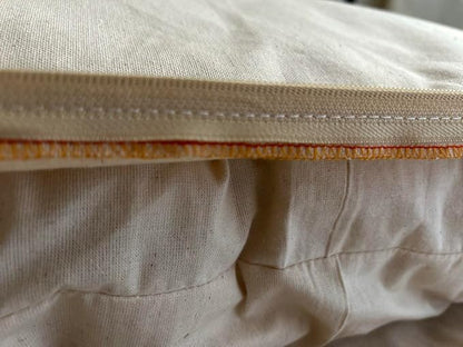 Natural Cotton Canvas Dog Bed – Raw Cotton Filled Pet Cushion Insert, Breathable Eco-Friendly Dog Mattress, Durable Washable Cover with Zipper (Natural, Medium 42"x29"x4")
