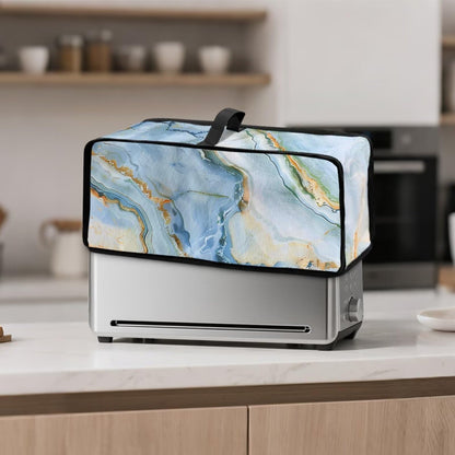 Psesaysky Marble Print Slim Toaster Bread Machine Cover with Handle Fits for Most Standard 2 Slice Long Slot Toasters, Keep Kitchen Appliance Clean Dust-proof Cover