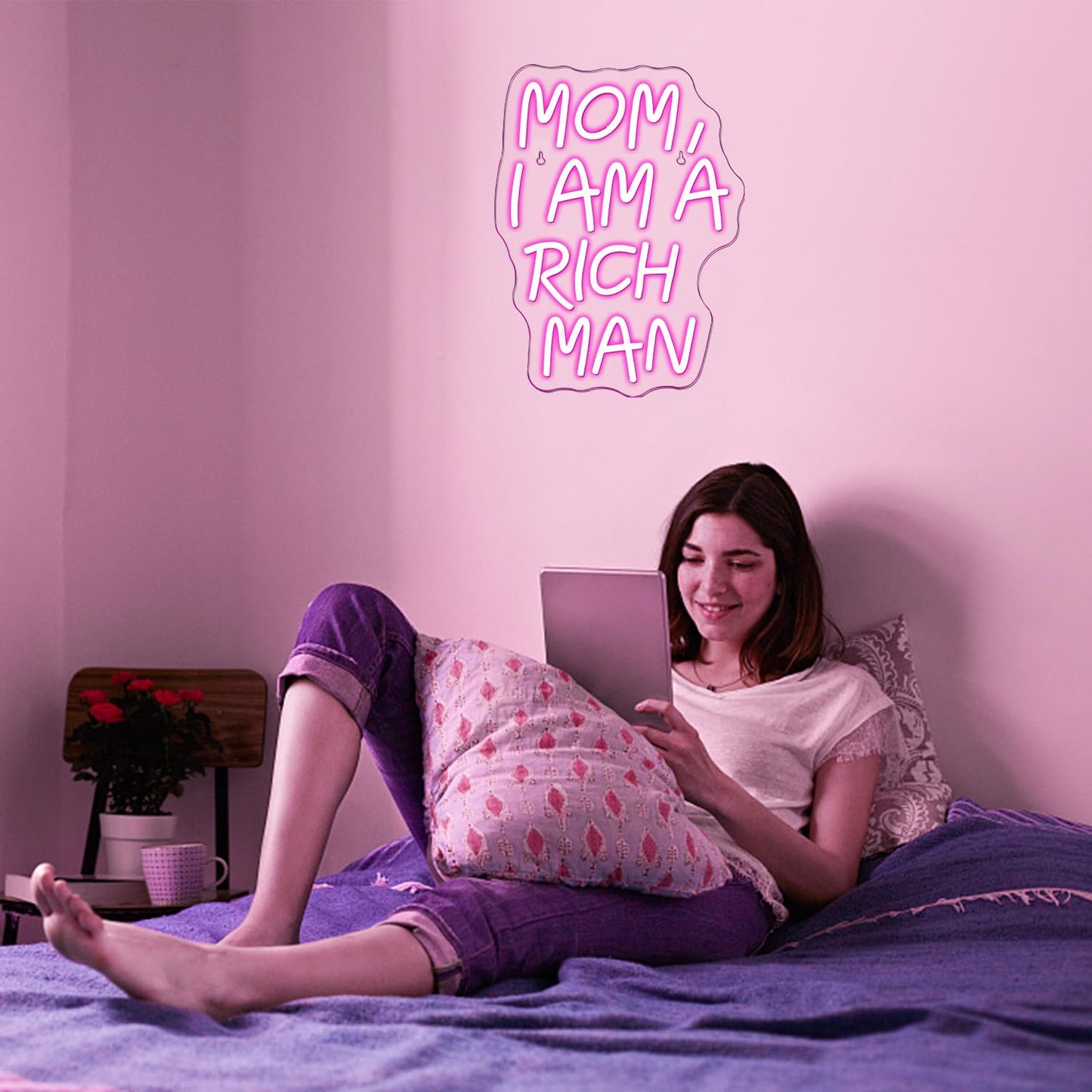 Lucunstar I'M Literally Just A Girl Neon Sign,Pink Led Sign,Led Neon Light for Wall Decor,Light Up Sign for Bedroom,Dimmable Switch USB Connectivity Neon Signs for Girlsroom Decor,Party Light