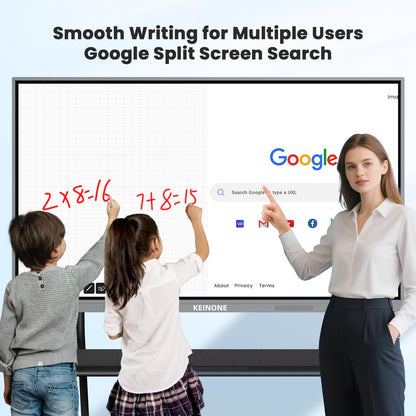 KEINONE 55'' 4K Smart Board, Android 14 OS 8+128 GB Interactive Whiteboard, Electronic Digital Whiteboard with Open App Ecosystem, Touchscreen Smart Board for Home, Office and Classroom, Gray