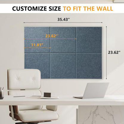 Thick Cork Board Tiles for Wall with Push Pins, Removable 36"x24"x0.47" Bulletin Board Sets, Magrowill 6 Packs Felt Panels Self-Adhesive Pin Board