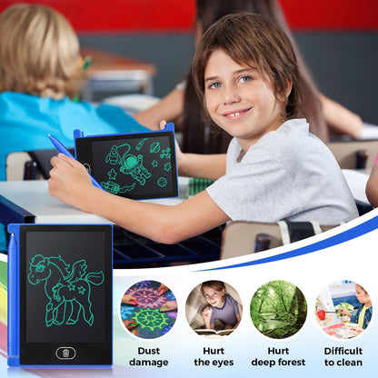 Zhehao 24 Pack LCD Mini Writing Tablet for Kids 4.5 Inch Doodle Board Bulk Erasable Reusable Electronic Drawing Pad Birthday Party Favors Goodie Bag Classroom Gifts(Blue)