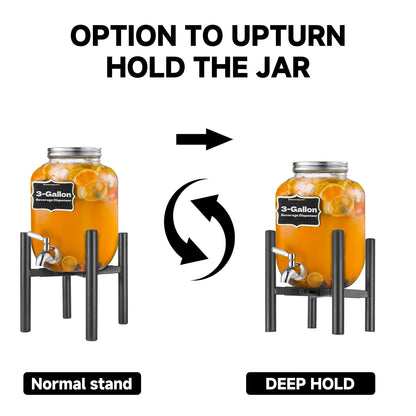 Adjustable Drink Dispenser Stand,Beverage Dispenser Stand only,Fit 1-3 Gallon Container,Water Jug Jar,Beverage Dispenser,Glass Water Jug,for Parties outdoors (For 6"-10" Despenser)