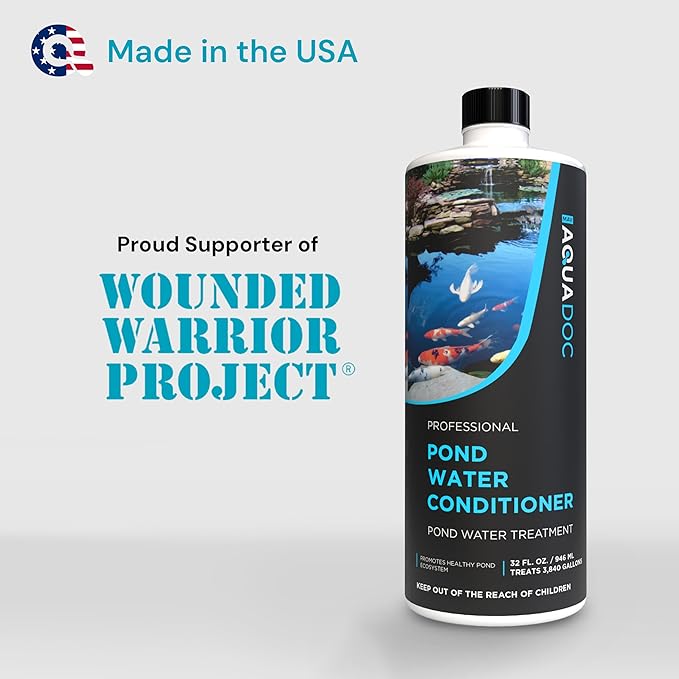 AquaDoc Fish Pond Water Conditioner - 32oz - Pond Dechlorinator for Outdoor Ponds - Made in USA