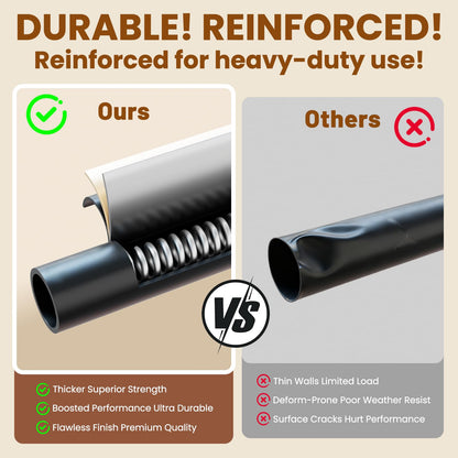 100% Blackout Room Divider Curtains Sets Black 1 Panel W100 x L84in No Drill Curtain Rods(H) 43-120×(W) 35-100 in for Bedroom Privacy Partition Separator