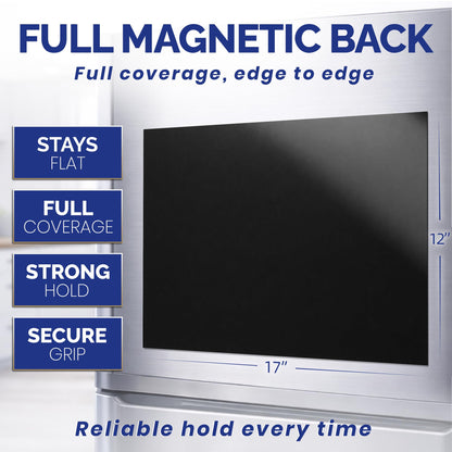 Monthly Magnetic Calendar for Refrigerator - 17x12” Stain-Resistant Dry Erase Fridge Calendar Whiteboard with Large Writing Space for Schedules, Chores & Meals - With 4 Markers & Eraser - Sunday Start
