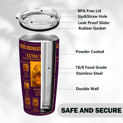 Halloween Tumbler 20 oz, Insulated Stainless Steel Coffee Mug with Lid & Straw, Pumpkin Ghost Festive Travel Cup, BPA-Free Halloween Gifts for Women, Men, Teens, Party, Office