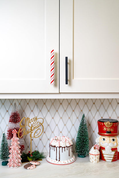Knobēz Handlez 10pk Small Covers, Peppermint Stick Festive Holiday Decor