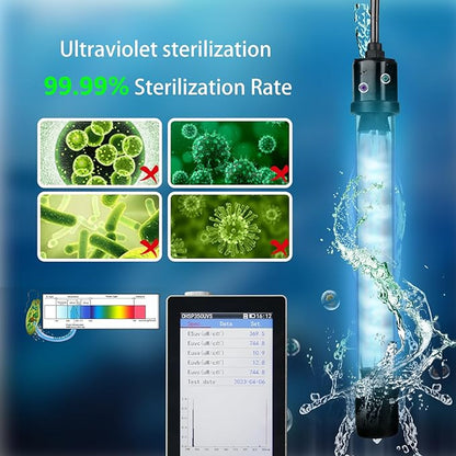 coospider-repta 200GPH Aquarium Filter, U-V for Aquarium for 20-75 Gal Tank, Submersible Pump Filter for Green Water and Algae Clean, Ultra-Silent Green Killing Machine with Fish Tank Deodorization
