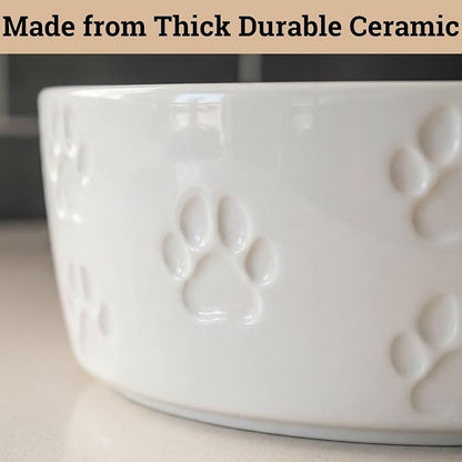 Ceramic Dog Bowl Set of 2 with Anti-Skid Base - 5.5" Wide x 2" Tall Ceramic Dog Bowls for Small Dogs - 2 Cup Capacity Food and Water Bowls for Dogs - Rubber Bottom Pet Bowl Set of 2 for Small Pets