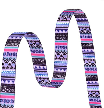 Mihqy Dog Collar with Bohemia Floral Tribal Geometric Patterns - Soft Ethnic Style Collar Adjustable for Small Medium Large Dogs(Purple Bohemia,M)