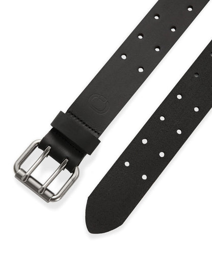 CHAOREN Work Belts for Men Heavy Duty - 1.5" Full Grain Leather Belt Casual - Fully Adjustable, Double Prong (Black)