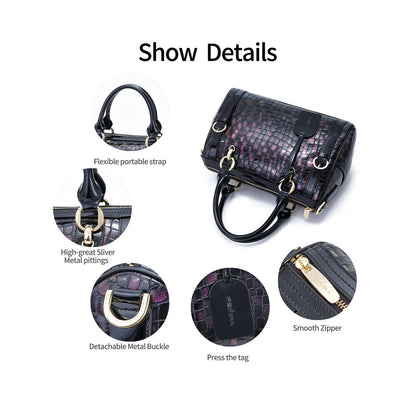 FEIMINA Genuine Leather Shoulder Bag, Classic Bronze