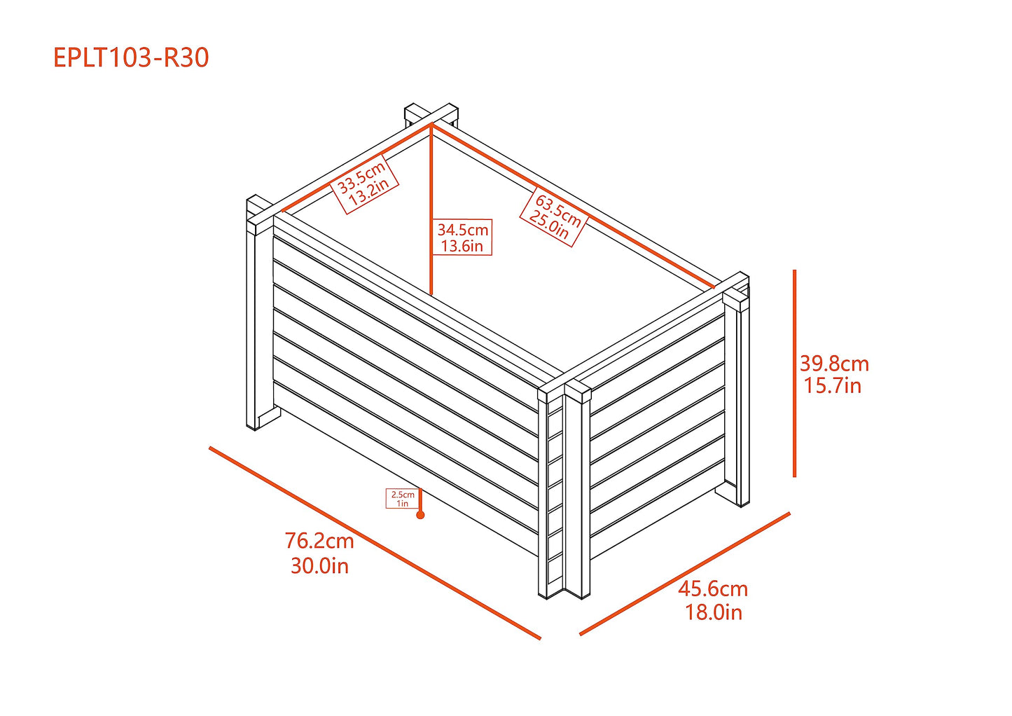 New Age Garden ECOFLEX 30" Outdoor Planter Box, Moisture Resistant Composite Garden Container for Flowers & Herbs, Weather Resistant, Easy Assembly