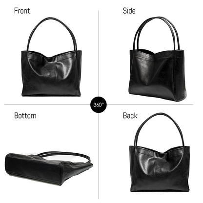 Large Tote Bag for Women Purses for Women Shoulder Bag Durable Vegan Leather Handbag Purse for Women Everyday Work (Black)