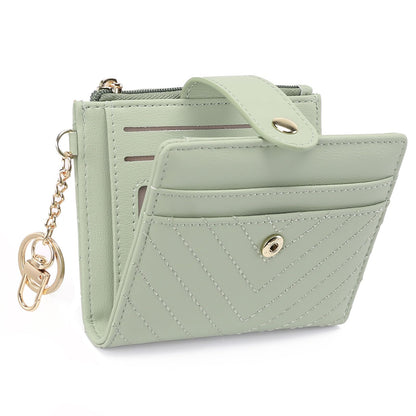 GAEKEAO Slim Wallet for Women, RFID Blocking Credit Card Holder Bifold Wallet with Zipper Coin Pocket, ID Window