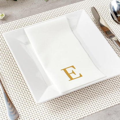 Luxenap 15.8 X 7.9 Inch Linen-Feel Guest Towels, 50 Lettered Hand Towels