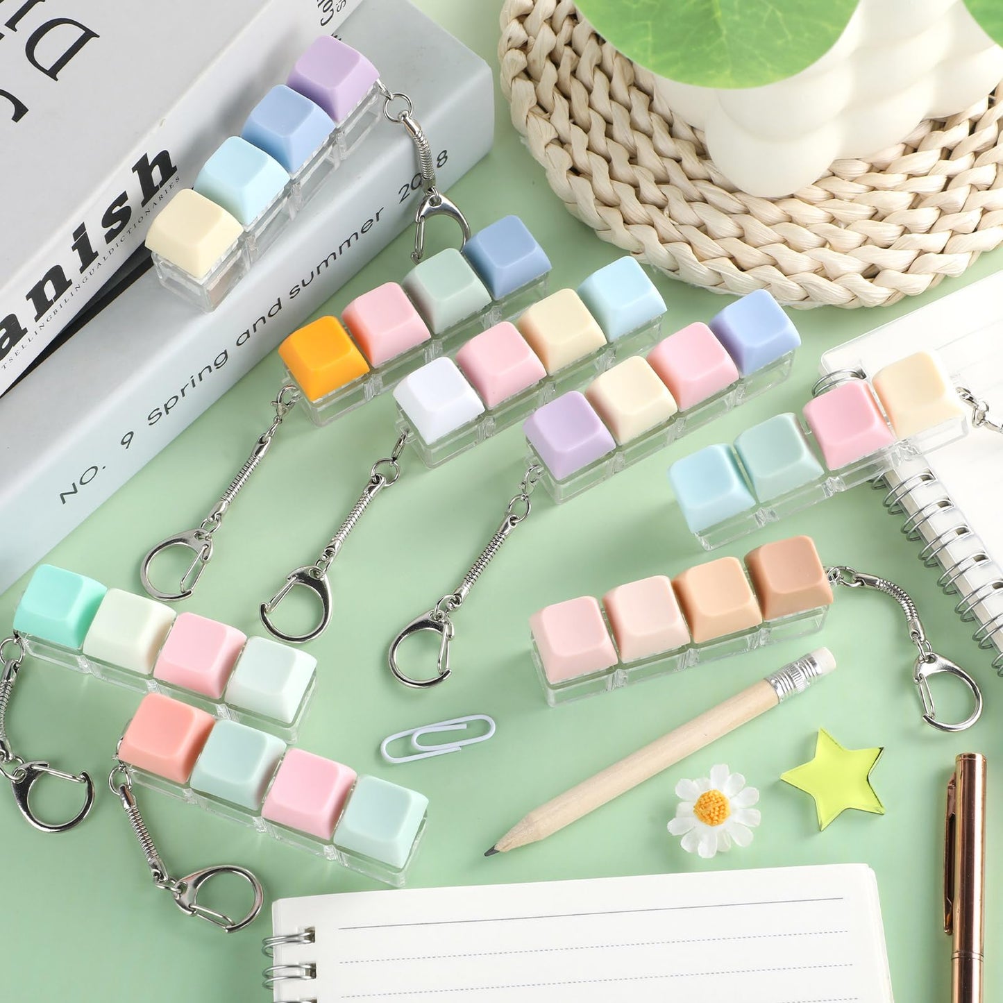 36 Pcs Keyboard Fidget Toys Stress Relief Fidget Clicker Keyboards Set Colorful Keyboard Decompression Toys Button Stress Relief Gifts for Adults to Relieve Stresses Pass Time Party Giveaways Favors