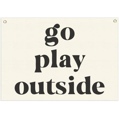 Nursery Rectangular Canvas Banner Wall-Hanging Flag Wall Art Decor for Baby Boy Girl,Kids Room Playroom Bedroom Game Room Kindergarten Decor,Birthday Christmas Gift-Go Play Outside-28.5"L×20"W