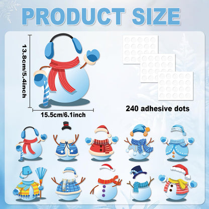 60pcs Winter Theme DIY Cutouts Snowman Bulletin Board Decoration Set Christmas Snowman with Hat Paper Cut-Outs Decor for Winter Holiday DIY Photo Craft Xmas Party School Classroom Wall Door Supplies