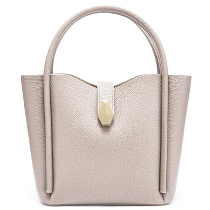 hedexe Leather Bucket Bags for Women: Designer Genuine Leather Tote Shoulder Purse - Fashion Ladies Satchel Handbag (Beige)