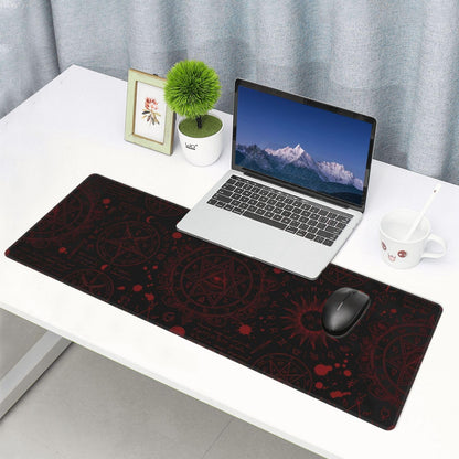 Mysterious Gothic Gaming Mouse Pad Large Extended Desk Mat Non-Slip Rubber Base Keyboard Pad with Stitched Edges for Office Gaming 31.5x11.8 in