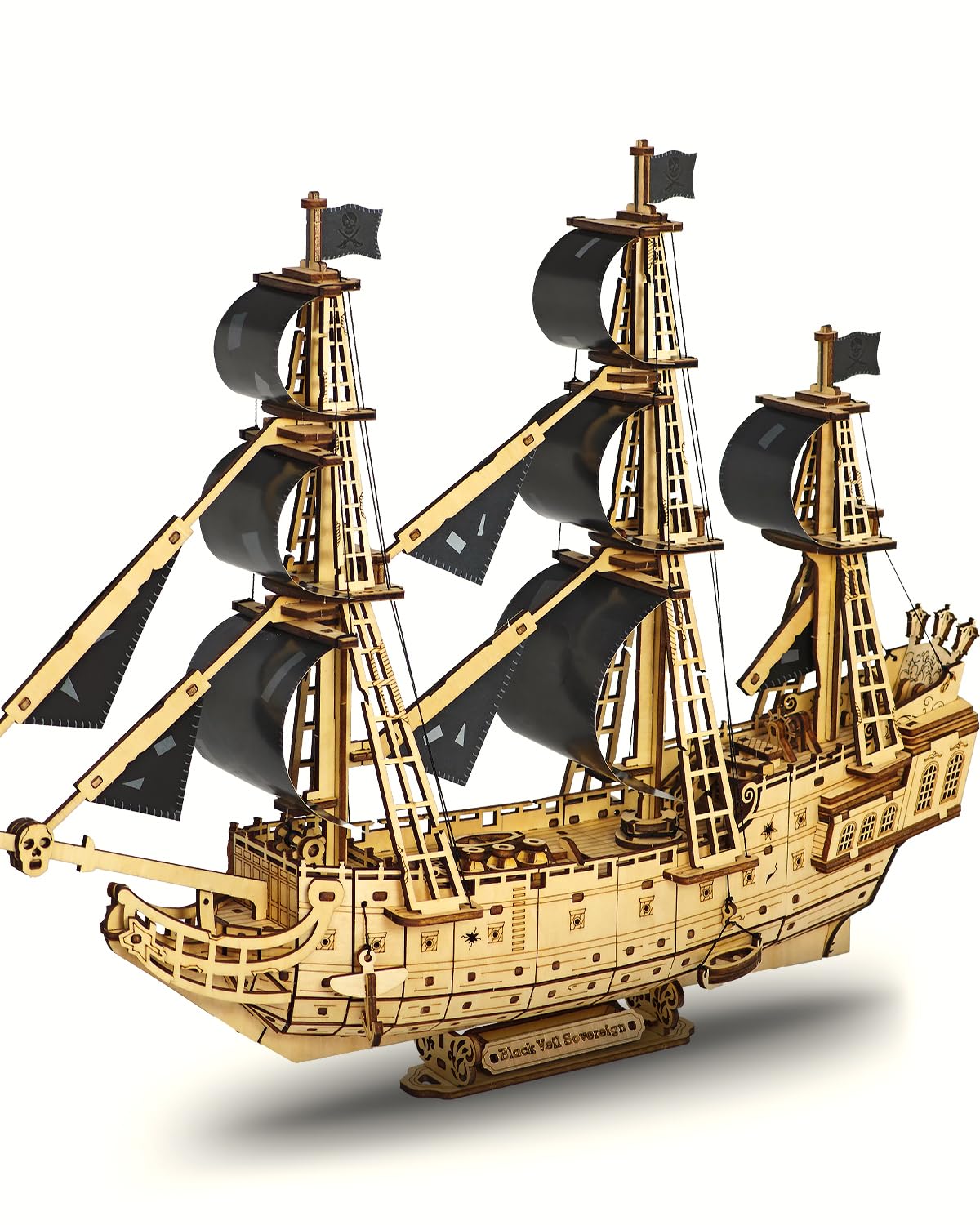 Pirate Ship 3D Wooden Puzzle for Adults - Ideal Christmas or Thanksgiving Gift for Model Enthusiasts 3D Puzzles for Adults
