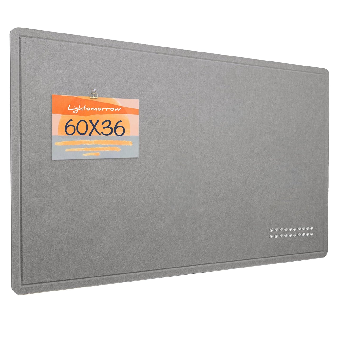 Large Bulletin Board - 60 x 36 Inches, Decorative Felt Pin Board for Wall - 5' x 3' Foldable Photo Display Board with Self-Adhesive Tape, Includes 20 Push Pins - Gray
