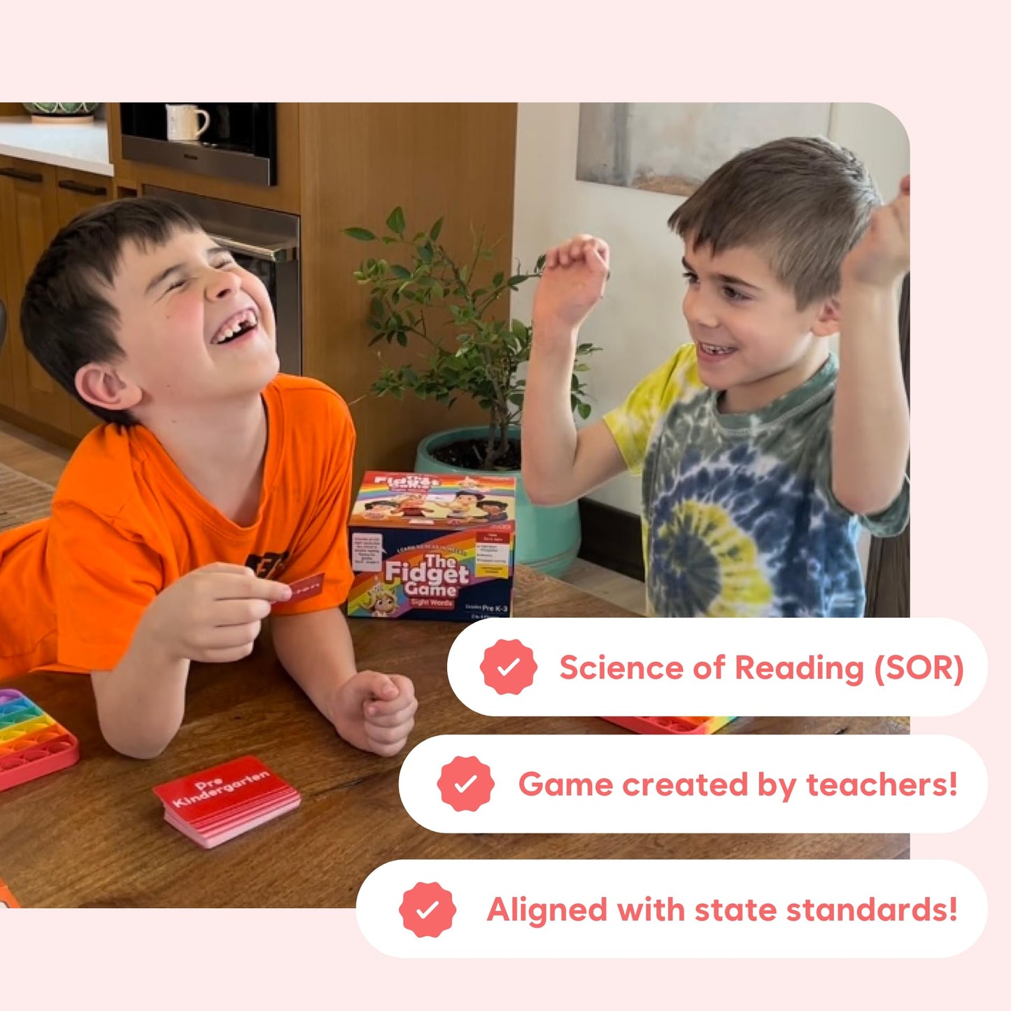 THE FIDGET GAME Sight Words Game - Reading Flashcards and Pop Fidget Toys for Kids K to Second Grade - Learning Activities and Games for High-Frequency Dolch Sight Words - Includes Mats and Dice